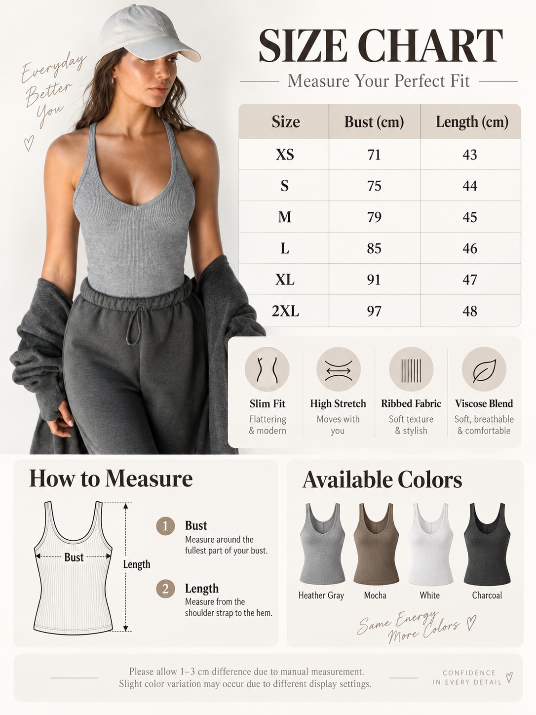 Sculpting Ribbed Scoop Neck Tank Top