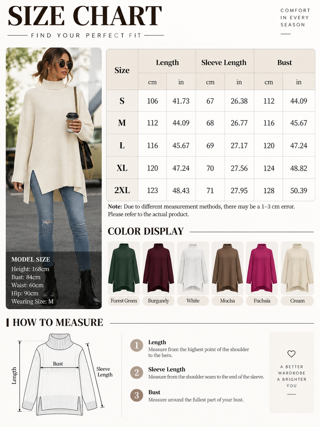 Oversized Turtleneck Ribbed Knit Sweater