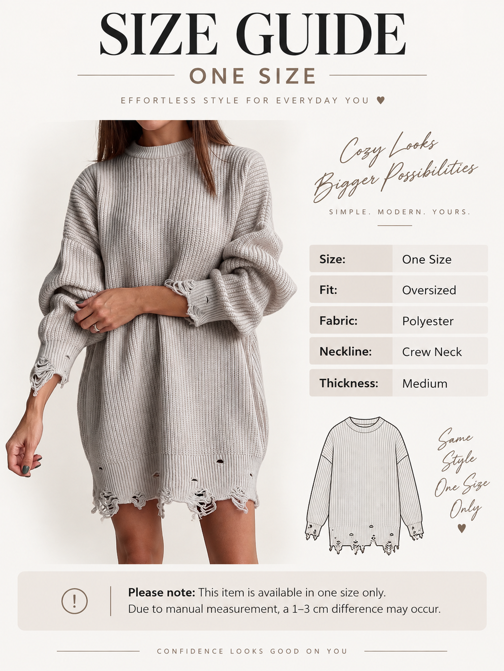 Distressed Oversized Knit Sweater