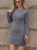 Cable Knit Bodycon Sweater Dress