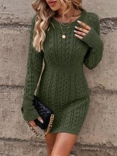 Cable Knit Bodycon Sweater Dress