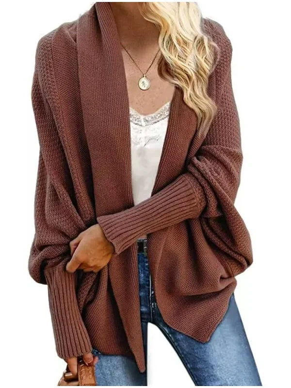 Open Front Batwing Knit Cardigan