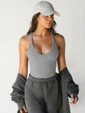Sculpting Ribbed Scoop Neck Tank Top