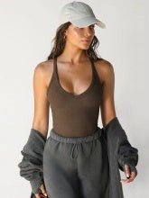 Sculpting Ribbed Scoop Neck Tank Top