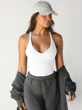 Sculpting Ribbed Scoop Neck Tank Top