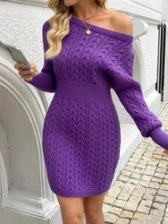 Cable Knit Bodycon Sweater Dress
