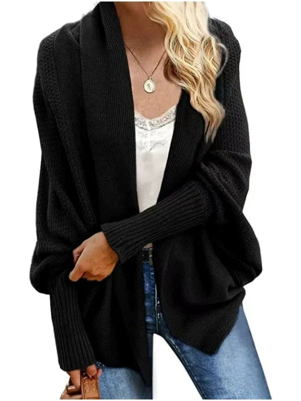 Open Front Batwing Knit Cardigan