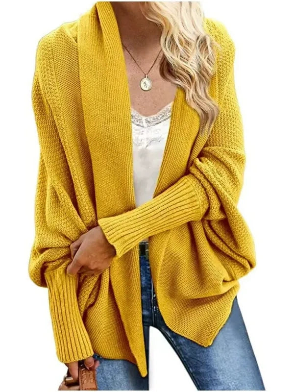 Open Front Batwing Knit Cardigan