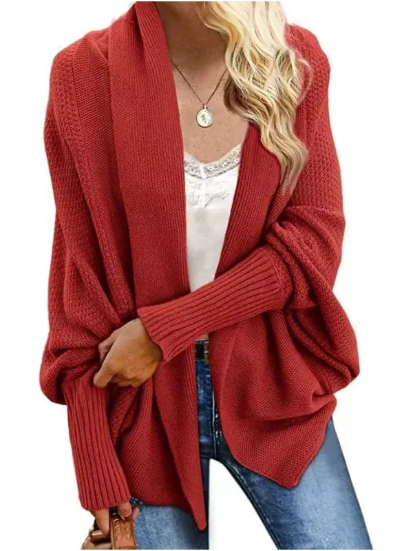 Open Front Batwing Knit Cardigan