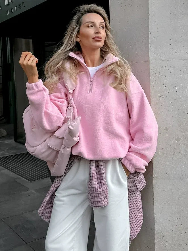 Cozy Half-Zip Fleece Pullover