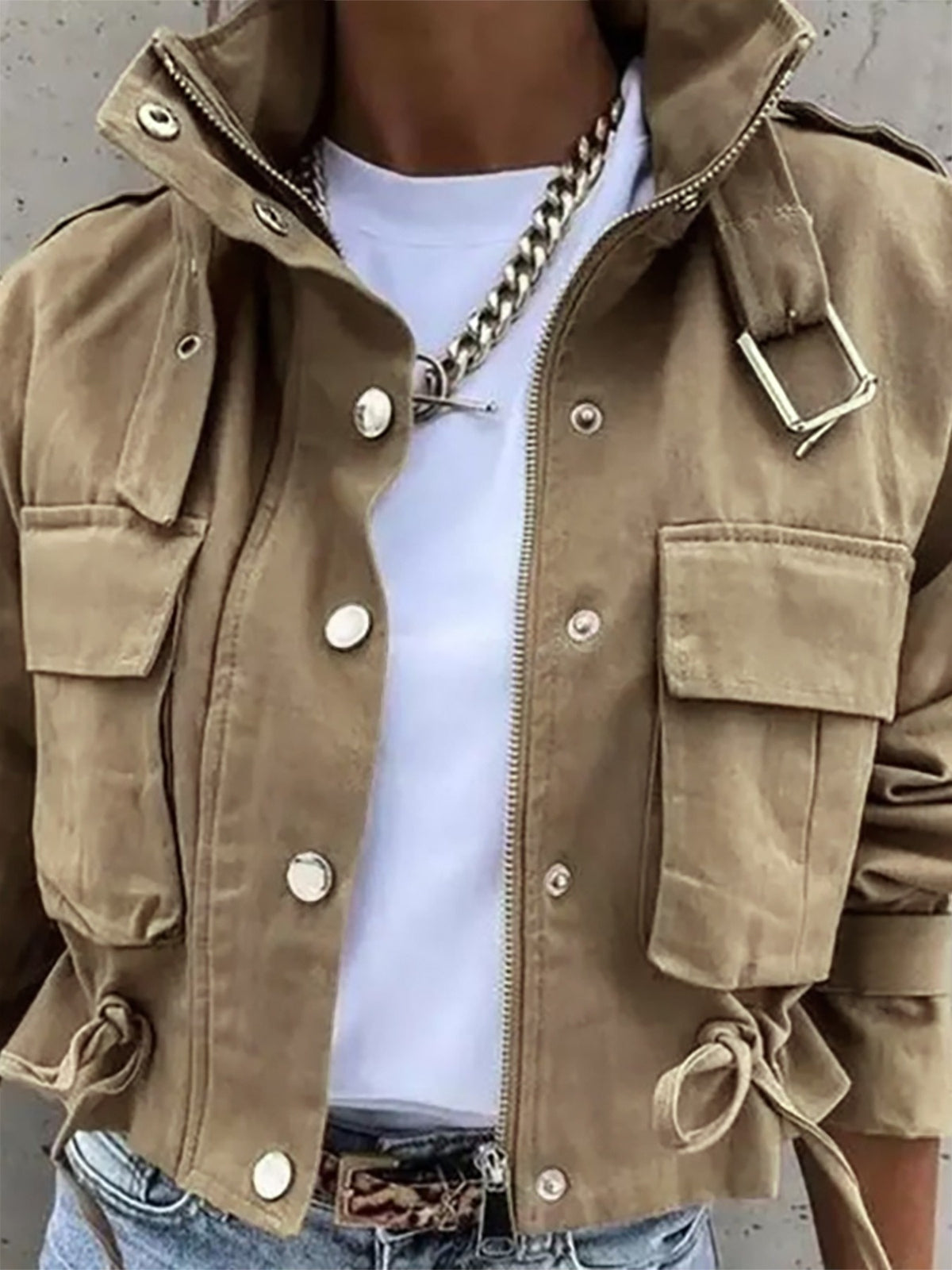 Chic Utility Cropped Jacket