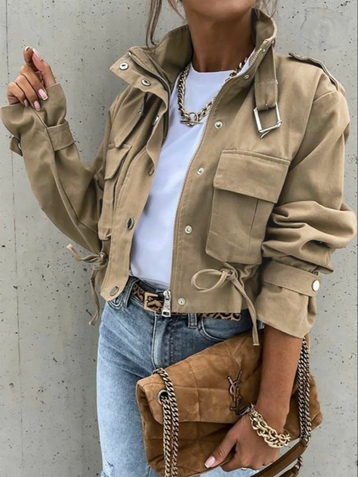 Chic Utility Cropped Jacket