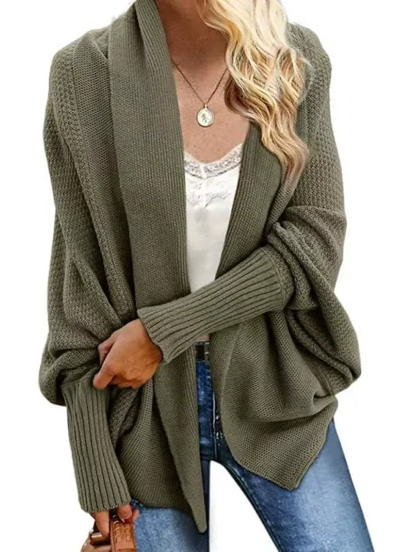 Open Front Batwing Knit Cardigan